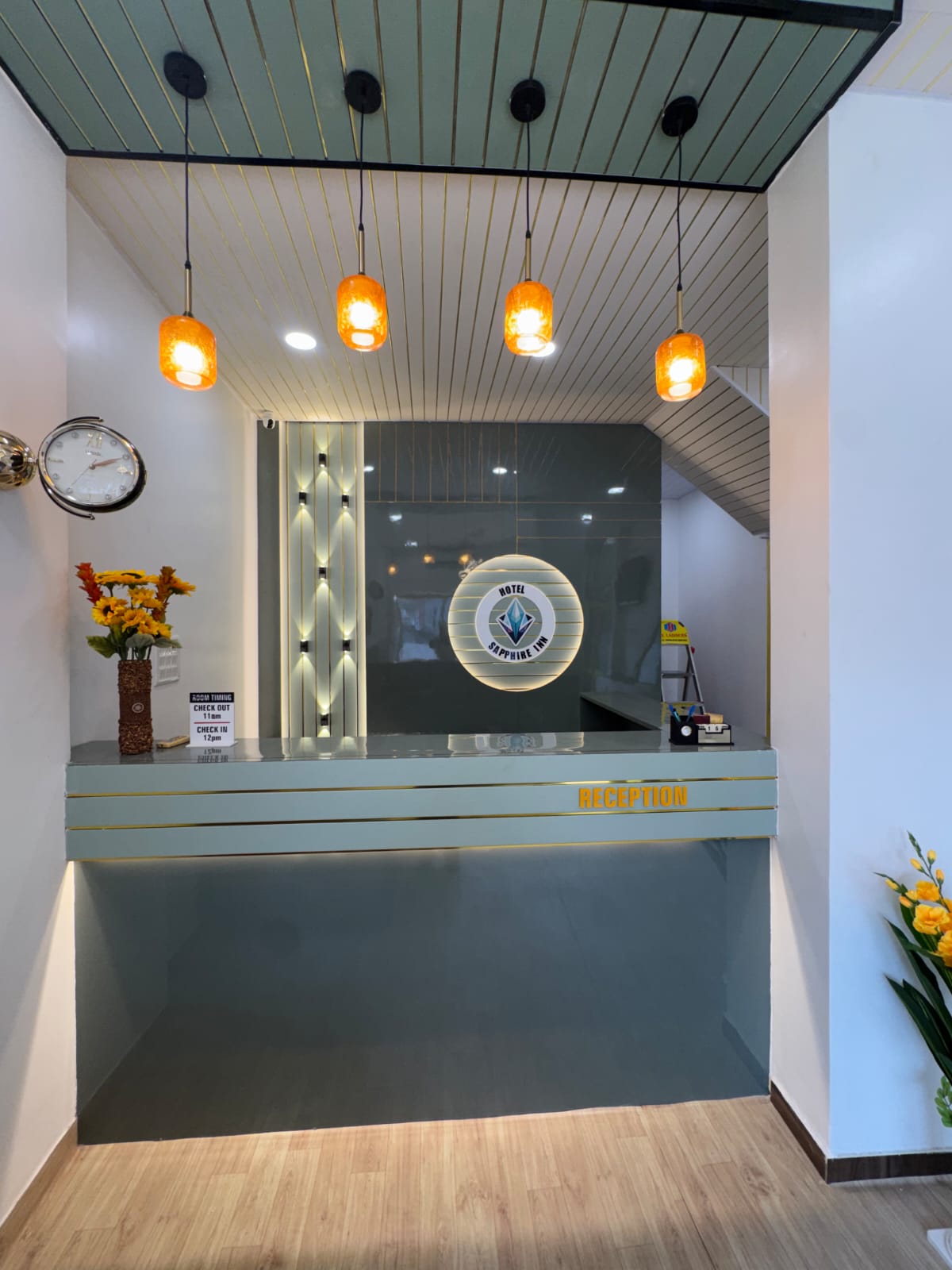Welcoming reception at Hotel Sapphire Inn Surat — family hotel near Surat Textile Market